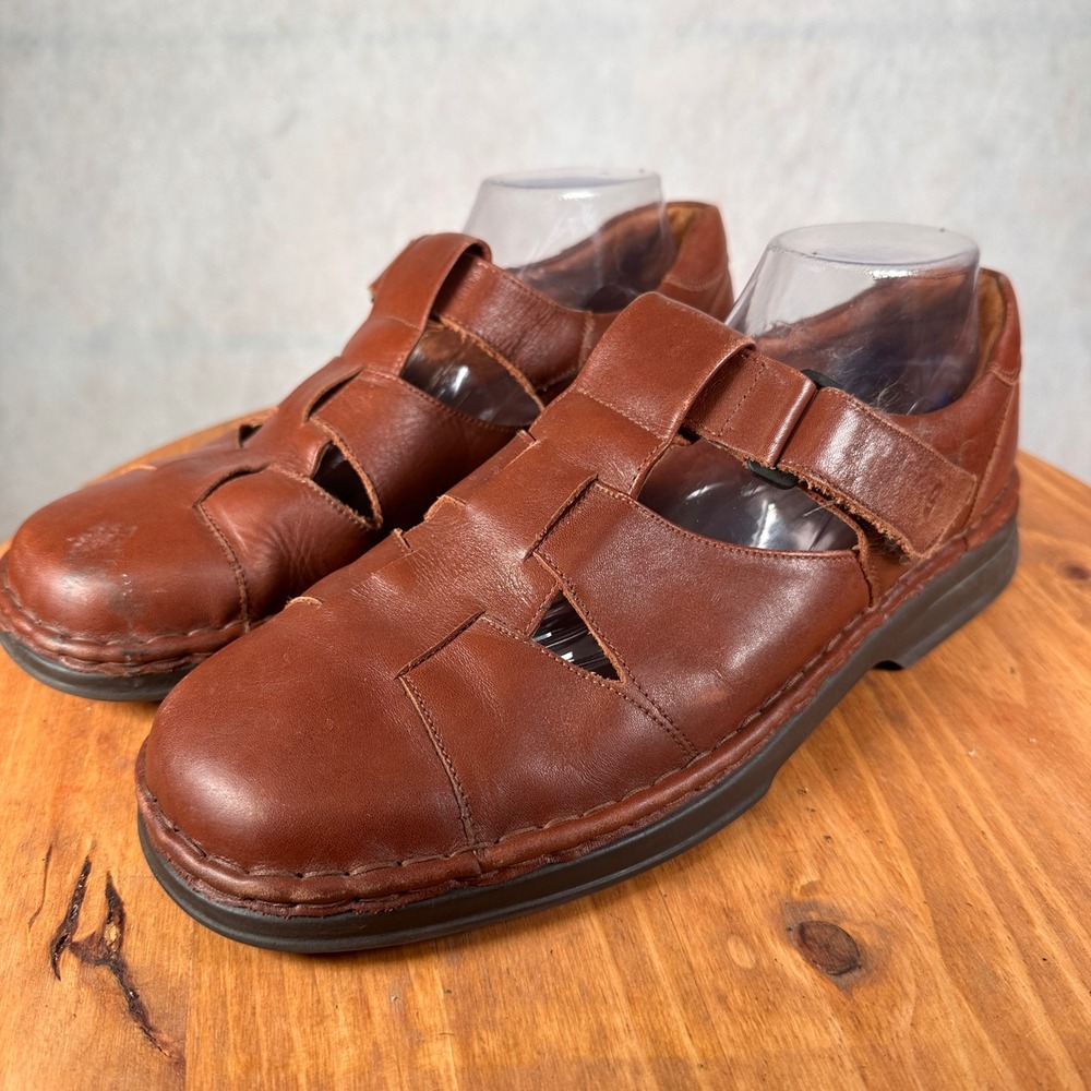 Josef Seibel Fisherman Sandals Mens 44 Brown Good Leather Caged 24152